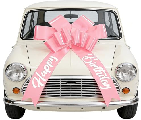 Jafaharug 30 Zoll Riesige Autoschleife für Geburtstag & Überraschungen, Große Schleife für Auto-Motorhaube als Geschenkdeko (Hellrosa)