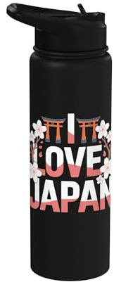 Me encanta la puerta Torii de los cerezos en flor de Japón Stainless Steel Insulated Water Bottle
