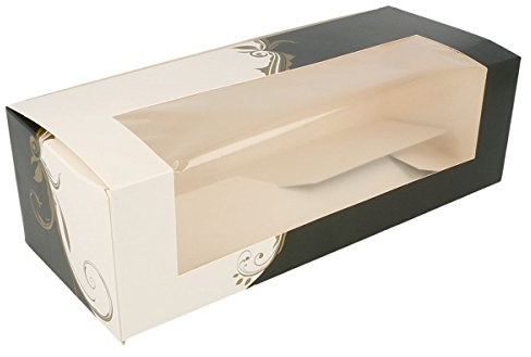García de Pou Konditorei-Box mit Fenster – 50 Stück, Weiß, Rechteckig, 26 x 11 x 8 cm, Simpel