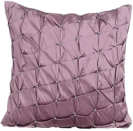The HomeCentric Lavanda Fundas Cojines, con Textura Anudada alforzas Color Solido Fundas para almohadones, 60x60 cm Fundas para Cojines de Sofa, Tafetan Fundas de Cojines - Lavender Texture