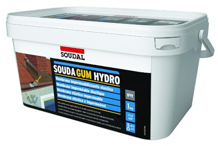 SOUDAGUM HYDRO KIT 1KG GUAINA MEMBRANA IMPERMEABILIZZANTE ELASTICA COLORE GRIGIO
