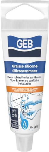 GEB 3283985155195 - Grasa de silicona de contacto especial para agua potable para lubricar la grifería sanitaria RONINETTERIES 20 GR, blanco, 20 g