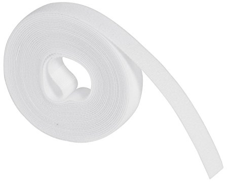 TPFNet Premium Klett-Kabelbinder | 4m lang | weiß | Klettband - Rolle | Kabelkanal | frei zuschneidbar und wiederverwendbar | mit praktischem Klettverschluss | vielseitig einsetzbar