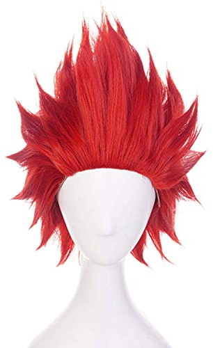 Topcosplay Anime Cosplay Wig Synthetic Wigs with free cap Short Red Wig for Halloween Costume Party