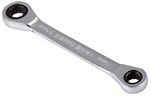 KATUR 1 llave de trinquete métrica de doble caja, llave de extremo de caja de doble anillo de cromo vanadio, herramientas manuales de reparación de automóviles (8 x 10 mm, plateado)