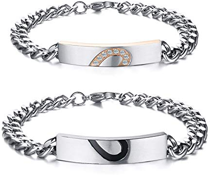 WANGLXTC Mode Titan Stahl Armband, Herren Frauen Persönlichkeit Handgelenk Poliert Panzerkette, Paar Exquisiter Schmuck Armreifen Geschenk Exquisit, Silvery