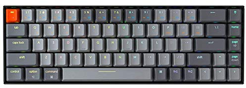 Keychron K6 68-Key Bluetooth Wireless/USB Wired Gaming Mechanical Keyboard, RGB Backlight/Optical Red Switch/N-Key Rollover, Compact 65% Layout Keyboard for Mac Windows