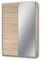 Stella Trading FAST Eleganter Kleiderschrank / Garderobenschrank mit Spiegeltür & viel Stauraum - Vielseitiger Schwebetürenschrank in Sonoma Eiche Optik - 125 x 195 x 38 cm (B/H/T)