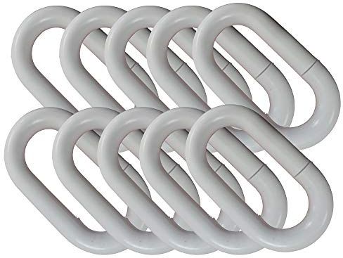 UvV Absperrketten Notglieder 10er Set, Reparatur und Verbindungsglieder aus Kunststoff in vielen Farben und Größen (10 mm, weiß)