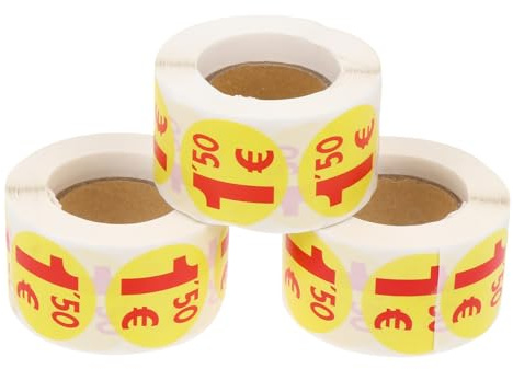 BESTonZON 1500 Pegatinas de Marca de Precio 1. 50 Pegatinas de Precio por Euro Pegatinas de Venta de Garaje para Tiendas Supermercado Tienda por Menor