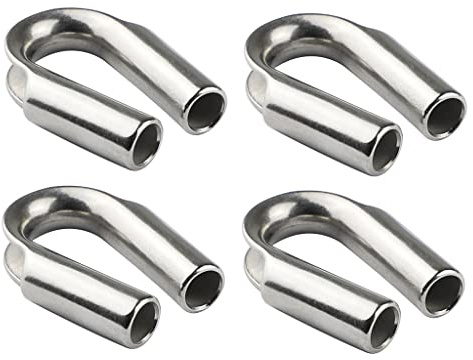 4 Pack Stainless Steel 5/16 inch Wire Rope Tube Thimble Cable Thimble