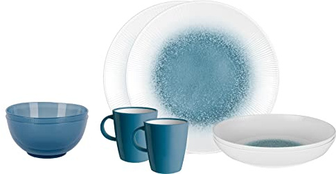 Brunner 0830143N.C1X Campinggeschirr Set für 2 Personen, Tête-À-Tête Meteor Azur, 8-teilig