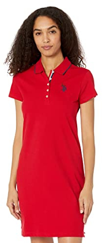U.S. Polo Assn. Robe polo unie, Moteur rouge., Small