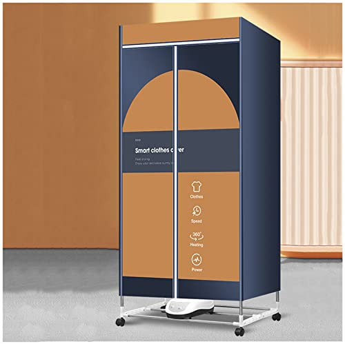PJDDP Tendedero Secador Eléctrico 1500W con Temporizador y Control Remoto, Tendedero Eléctrico de 2 Niveles con Cubierta, Tendedero de Ropa Eléctrico con Ruedas a Bassa Energia,Naranja