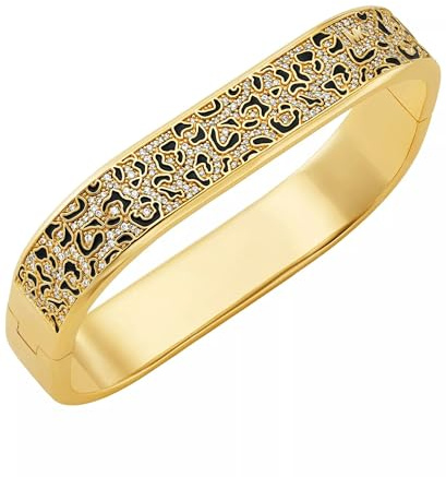 Michael Kors Premium Metallic Muse 14K vergoldeter Armreif mit Gepardenmuster für Damen, MKJ8282CZ710