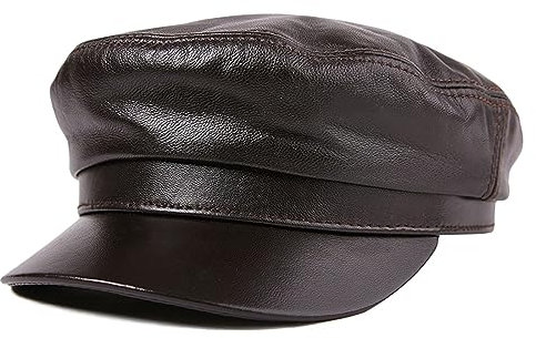 Ledermütze Schiebermütze aus Leder,Sommer Herbst Winter Männer Fiddler Mütze Kapitänsmütze Klassische