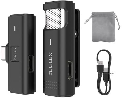 Cubilux USB C Wireless Lavalier Microphone, Type C Cordless Mini Lapel MIC Compatible with iPhone 16/15, iPad Pro 13/12.9/11, iPad Air 13/5th/4th, Samsung S25/S24/S231, Pixel 9/87/6 Pro, Android More