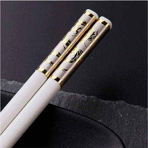bacchette giapponesi bacchette coreane Bacchette, 10 paia di bacchette cinesi in stile coreano in stile giapponese, bacchette bianche in fibra di vetro riutilizzabili(Color:4,Size:)