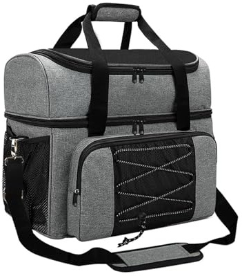 Meichoon Borsa da bowling con due palline, scomparto superiore per scarpe, contiene un paio di scarpe fino alla taglia 46, interno dotato di spallacci imbottiti regolabili e manici imbottiti