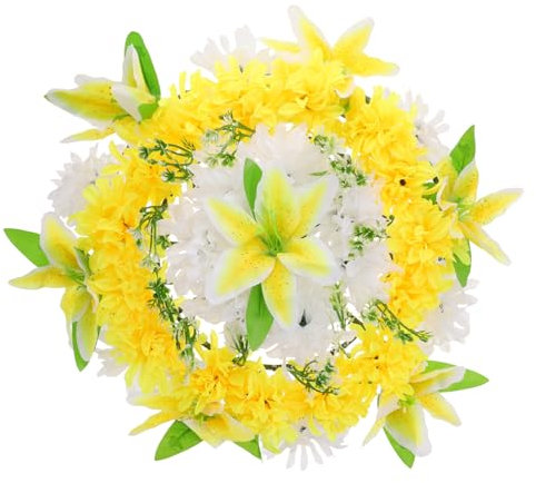 ABOOFAN Artificiale Per Funerali Fiori Artificiali Per Cimitero Dettagli Realistici Colore Casuale