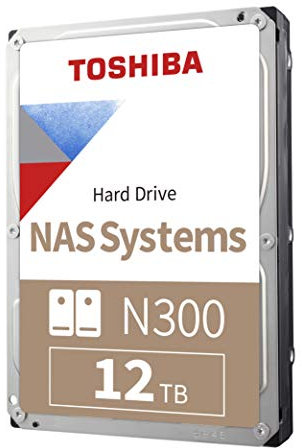 TOSHIBA N300 12TB NAS 3.5-Inch Internal Hard Drive - CMR SATA 6 Gb/s 7200 RPM 512 MB Cache - HDWG51CXZSTA