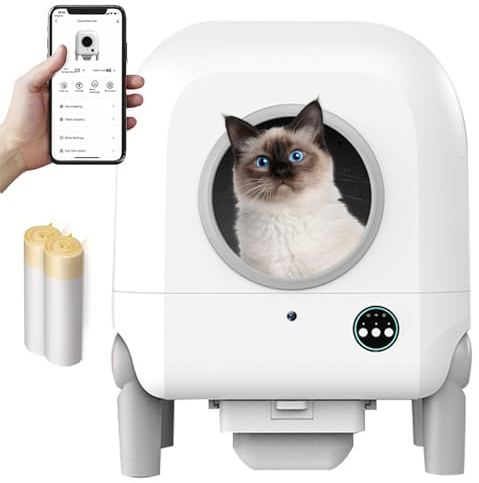 RUYICZB Lettiera Gatto Autopulente 68L Lettiera Automatica per Gatti Intelligente con App Antipizzicamento Sabbiera Gatto Autopulente Lettiere Autopulenti Gatti per più Gatti