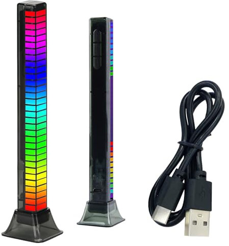 XiXiRan Luz de Ritmo Activada Voz, Barra de Ambiente RGB Inteligente, Control de Color con Sonido, Luces Musicales para Coche