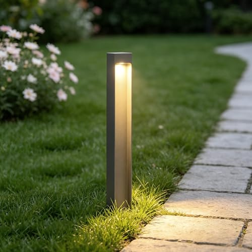 Mai & Mai Lampe sur Pied Extérieur Lapme Jardin Gris Foncé 60x60x600mm Éclairage Extérieur de Jardin LED IP65 Desgin BaldersLights
