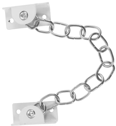 ANDRESLAD Window Chain Lock Stainless Steel Anti-Theft Latch 23.5cm White Detachable Non-Drill Safety Lock for Casement Windows and Doors