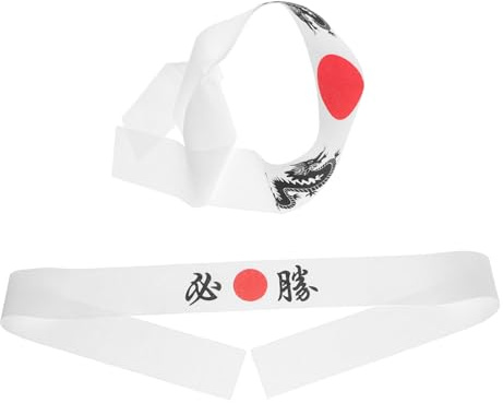 Japanisches Hachimaki Stirnband 2 Stück Polyester für Köche