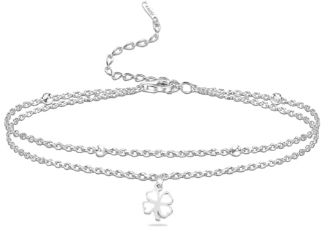 VASSAGO Pulsera de trébol de acero inoxidable para mujer, pulsera de trébol de cuatro hojas, pulseras de trébol de eslabones de la suerte, joyería de moda para mujer, talla única, Acero inoxidable, No