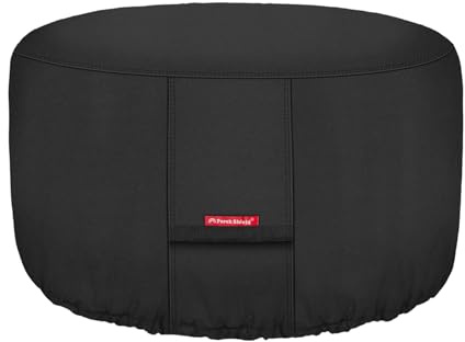 Porch Shield Housse de brasero – Housse de brasero ronde 600D imperméable et résistante à la décoloration – Noir – 106,7 cm