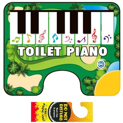 Generisch Klavier -Tastatur -Toilettenmatte, Töpfchen Klaviermatte - Interaktiver Badboden Teppich - Elektronische Klavierbodenmatte für Töpfchen mit einem rutschfesten Wasserdichten Rückstand