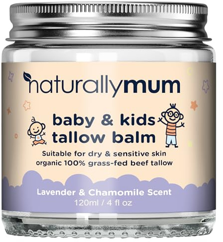 Baby & Kids Tallow Balm | All-Natural Organic Grass Fed Beef Tallow | Moisturizing Cream | For Dry & Sensitive Skin | All in One Skincare Solution | 4.2 fl oz