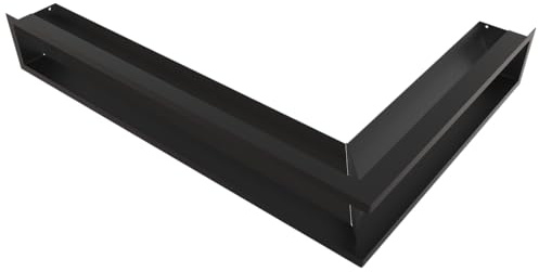Kratki LUFT Griglia di ventilazione ad angolo 766x547x120mm stretta nera - Griglia di ventilazione ad angolo per camini e sistemi di riscaldamento, verniciata a polvere, per montaggio a parete