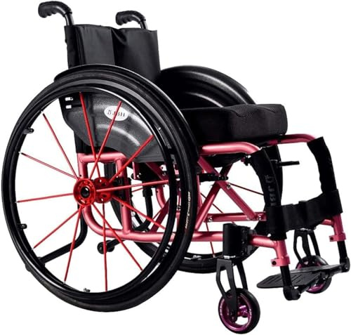Super Lightweight Folding Alumiframe Wheelchair W/Armrest Swing Leg Rest, Self-Propelled Manual Wheelchair(Seat Width 36Cm)