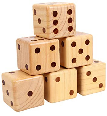 Yardwe 1pezzi Dadi in Legno Lati Con Angoli Arrotondati Per Giochi Tavolo e Attività Educative Dimensioni Adatte Ai Ragazzo Ragazza Ragazza Leggeri e Resistenti Verniciati o Naturali Per