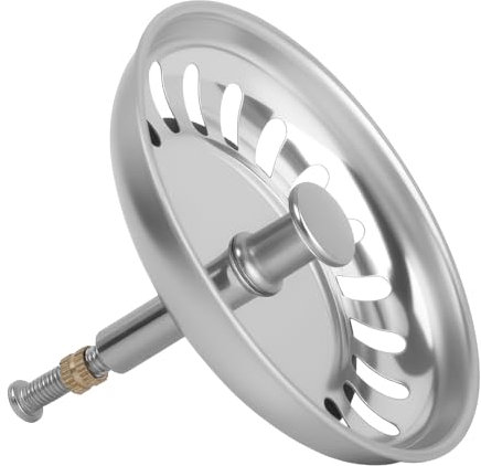 Colador de Fregadero 79mm, Tapón Drenaje Cocina Acero Inoxidable, Universal Tapones Fregaderos con Pasador Ajustable 30mm y 50mm, Tapa Desague Fregadero Sin Obstrucciones