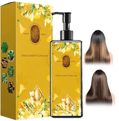 Nährliche pflanzliche Haarfarbe, langlebige & natürliche Haarfarbe Shampoo, gleichmäßige und natürliche graue Haarabdeckung, pflanzliche Formel für Männer & Frauen - sofortige Wirkung (Schwarz)