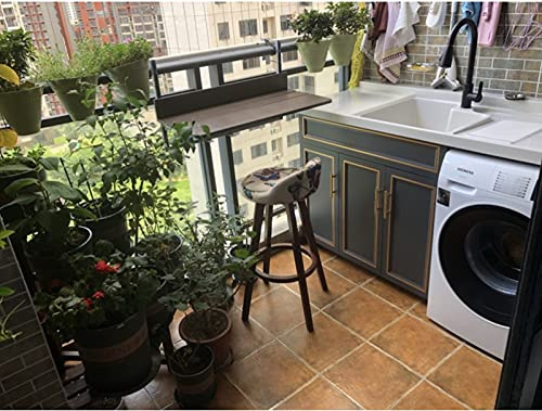 CXEGCCUF Tavolino sospesoTavolino sospeso per Balcone, ripiano Pieghevole per Esterno, scrivania Pieghevole in Legno massello, Supporto per ringhiera attaccabile Porta caffè da Giardino TAV