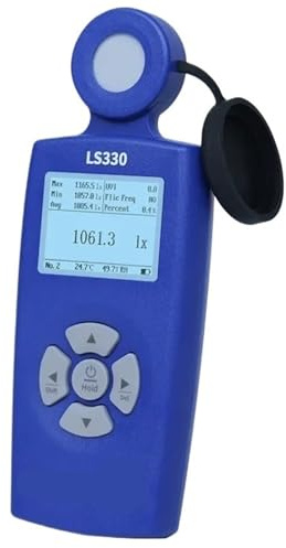 luxómetro Digital, Medidor de iluminancia espectral LS330 Luxómetro luz Digital CCT UVI CRI Ra LX FC Frecuencia Parpadeo para viviendas, Agricultura y almacenes