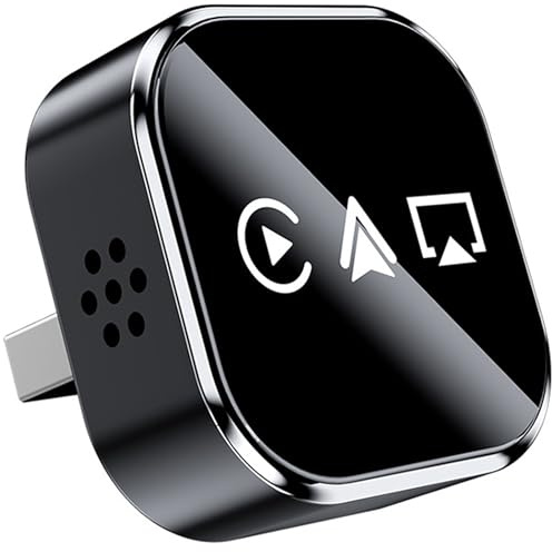 3-in-1 CarPlay Wireless Adapter für iPhone – Wireless CarPlay + Mirror Link + Plug & Play, Mini &Stabiler USB/Type-C Car Play Adapter,Unterstützt iOS 10+ & Alle Fahrzeuge (Schwarz-Weiß)