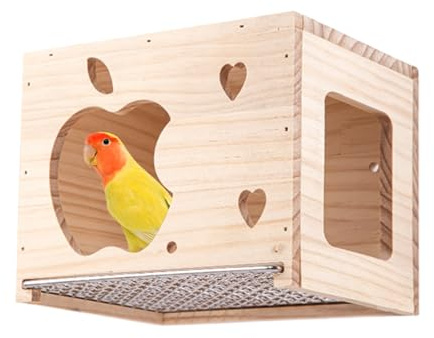 Caja De Anidación para Periquitos - Hábitat Decorativo para Animales,Cajas De Anidación para Aves como Periquitos,para Jardín Trasero Balcón Patio Terraza Jardín Agapornis Canario Pinzón Cotorra