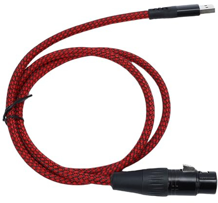 Cuifati XLR to USB Cable, USB Microphone Cable XLR Female to Mic Link Converter with High Gain Conversion Chip for Microphones Recording Karaoke Sing (1m)