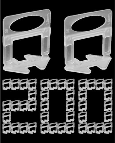 Heyous 200PCS 1.5mm Transparent PP Material Grout Joint Tile Levelling System Spacers Suitable for DIY and Stone Paving