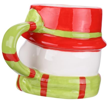 HYTROVE Tazza da Bere in Ceramica Natalizia Pupazzo di Neve, Tazza da Latte Creativa Decorativa per Colazione, Adatta Casa, Ufficio e Bar, Design Resistente per Uso Colore Colore Casuale