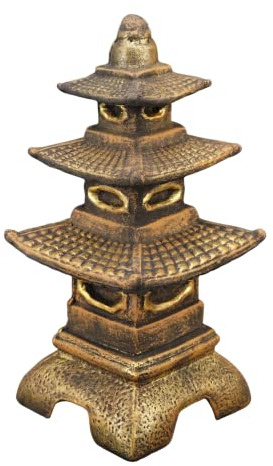 gartendekoparadies.de Lanterne Japonaise Massive Pagode en Pierre reconstituée, résistant au Gel (Or)