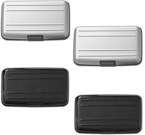 4X Aluminium Kartenetui Alu EC Bank Karten Etui Kreditkartenetui RFID Blocker
