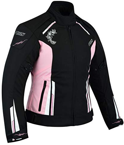 Damen Motorrad Roller Jacke Damen Motorrad Wasserdicht Jacke (XL, Rosa)