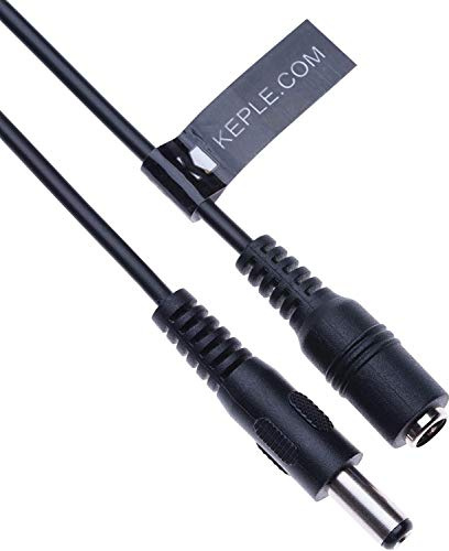 DC-Verlängerungskabel mit 2,1 mm / 5,5 mm Stecker auf Buchse 5m Anschluss CCTV-Netzkabeladapter Kompatibel mit CCTV Security Camera, IP Camera, DVR Standalone, LED Strip, Monitors (Schwarz)